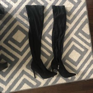 Over the knee black stiletto boots